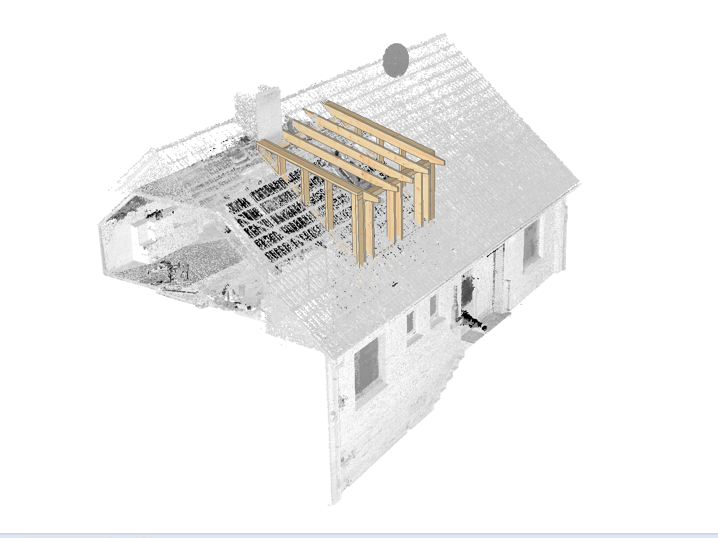3D-Scan Referenzprojekt – Dachgaube Planung aus digitalem Aufmaß